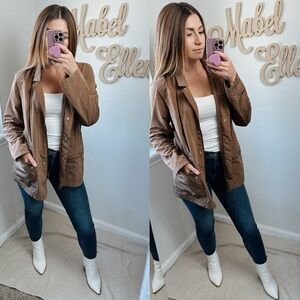 J.Jill brown water-repellent utility zip up windbreaker Jacket size small